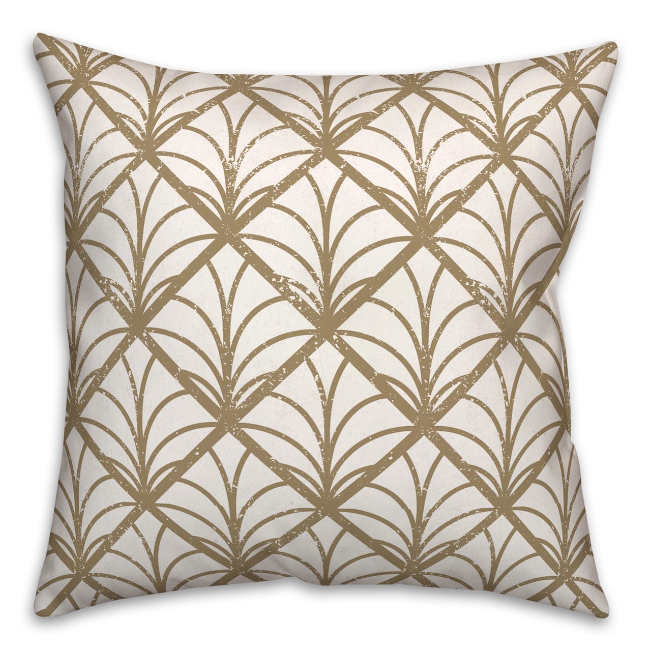 Gold Art pattern Distress 18" x 18" Throw Pillow